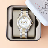 Fossil Riley White Dial Two Tone Steel Strap Watch for Women - ES3204 Authentic Buy Shop Now