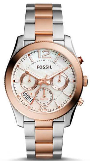 Fossil Perfect Boyfriend Mother of Pearl Dial Two Tone Steel Strap Watch for Women - ES4135 Authentic Buy Shop Now