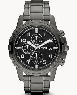 Fossil Dean Chronograph Black Dial Black Steel Strap Watch for Men - FS4721 Authentic Buy Shop Now