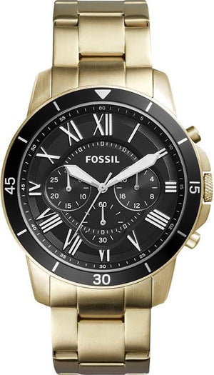Fossil Inscription Automatic Black Dial Gold Steel Strap Watch for Men - FS5267 Authentic Buy Shop Now