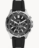 Fossil Garrett Chronograph Black Dial Black Rubber Strap Watch for Men - FS5624 Authentic Buy Shop Now