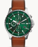 Fossil Dillinger Luggage Chronograph Green Dial Brown Leather Strap Watch for Men - FS5734 Authentic Buy Shop Now