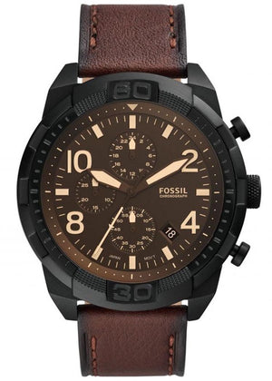 Fossil Bronson Chronograph Brown Dial Brown Leather Strap Watch for Men - FS5875 Authentic Buy Shop Now
