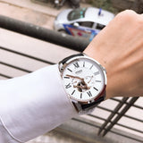 Fossil Townsman Automatic White Dial Black Leather Strap Watch for Men - ME3104 Authentic Buy Shop Now