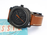 Fossil Machine Chronograph Black Dial Brown Leather Strap Watch for Men - FS5234 Authentic Buy Shop Now