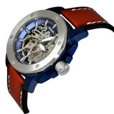 Fossil Modern Machine Automatic Skeleton Silver Dial Brown Leather Strap Watch for Men - ME3135 Authentic Buy Shop Now