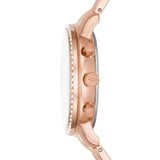 Fossil Neutra Chronograph Mother of Pearl Brown Dial Rose Gold Steel Strap Watch for Women - ES5218 Authentic Buy Shop Now