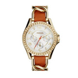Fossil Riley Multifunction White Dial Orange Leather Strap Watch for Women - ES3723 Authentic Buy Shop Now