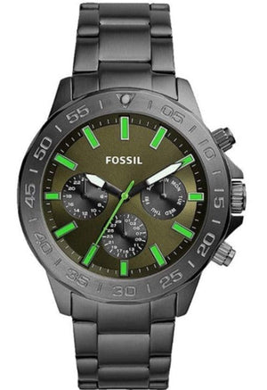 Fossil Bannon Multifunction Chronograph Green Dial Grey Steel Strap Watch for Men - BQ2504 Authentic Buy Shop Now