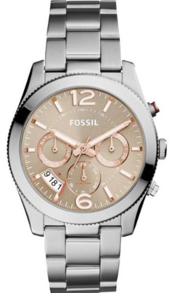 Fossil Perfect Boyfriend Taupe Dial Silver Steel Strap Watch for Women - ES4146 Authentic Buy Shop Now
