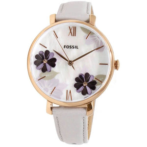 Fossil Jacqueline Mother of Pearl Dial Grey Leather Strap Watch for Women - ES4672 Authentic Buy Shop Now