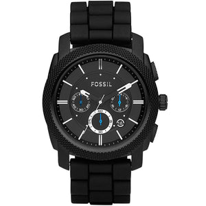 Fossil Machine Chronograph Black Dial Black Silicone Strap Watch for Men - FS4487 Authentic Buy Shop Now
