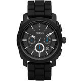 Fossil Machine Chronograph Black Dial Black Silicone Strap Watch for Men - FS4487 Authentic Buy Shop Now