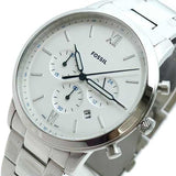 Fossil Neutra Chronograph White Dial Silver Steel Strap Watch for Men - FS5433 Authentic Buy Shop Now
