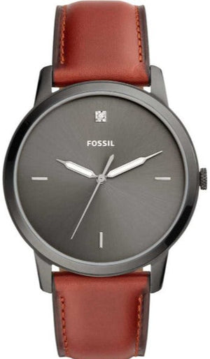 Fossil The Minimalist 3H Grey Dial Brown Leather Strap Watch for Men - FS5479 Authentic Buy Shop Now