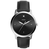 Fossil The Minimalist Carbon Series Black Dial Black Leather Strap Watch for Men - FS5497 Authentic Buy Shop Now