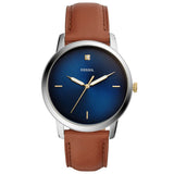 Fossil The Minimalist 3H Blue Dial Brown Leather Strap Watch for Men - FS5499 Authentic Buy Shop Now