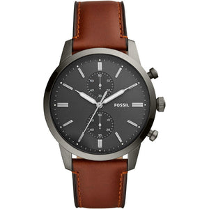 Fossil Townsman Chronograph Gray Dial Brown Leather Strap Watch for Men - FS5522 Authentic Buy Shop Now