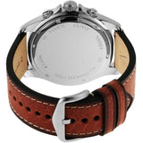 Fossil Dillinger Luggage Chronograph Blue Dial Brown Leather Strap Watch for Men - FS5675 Authentic Buy Shop Now