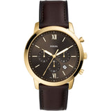 Fossil Neutra Chronograph Brown Dial Brown Leather Strap Watch for Men - FS5763 Authentic Buy Shop Now