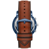Fossil Neutra Chronograph Blue Dial Brown Leather Strap Watch for Men - FS5453 Authentic Buy Shop Now