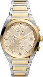 Fossil Everett Chronograph Gold Dial Two Tone Steel Strap Watch for Men - FS5796 Authentic Buy Shop Now