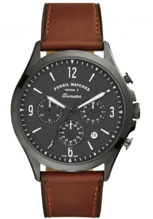 Fossil Forrester Chronograph Grey Dial Brown Leather Strap Watch for Men - FS5815 Authentic Buy Shop Now