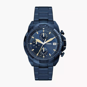 Fossil Bronson Chronograph Blue Dial Blue Steel Strap Watch for Men - FS5916 Authentic Buy Shop Now
