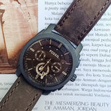 Fossil Machine Flight Chronograph Brown Dial Brown Leather Strap Watch for Men - FS4656 Authentic Buy Shop Now