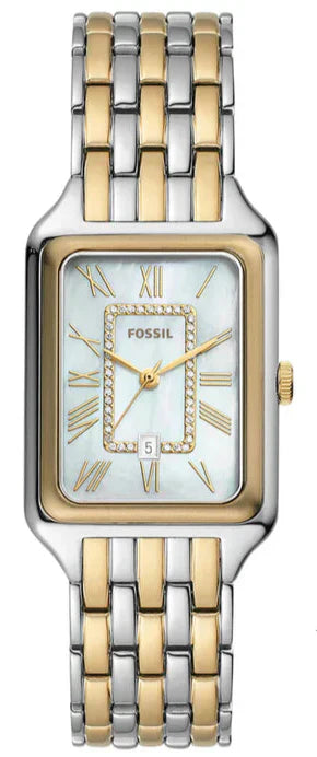 Fossil Raquel Three Hand Mother of Pearl Dial Two Tone Steel Strap Watch For Women - ES5305 Authentic Buy Shop Now