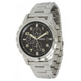 Fossil Dean Chronograph Black Dial Silver Steel Strap Watch for Men - FS4542 Authentic Buy Shop Now