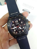 Fossil Modern Machine Chronograph Black Dial Blue Leather Strap Watch for Men - FS5066 Authentic Buy Shop Now