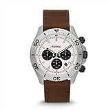 Fossil Retro Traveler Chronograph White Dial Brown Leather Strap Watch for Men - CH2886 Authentic Buy Shop Now
