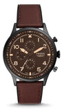 Fossil Retro Pilot Chronograph Brown Dial Brown Leather Strap Watch for Men - FS5833 Authentic Buy Shop Now