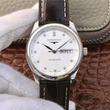 Longines Master Collection Automatic 38.5mm Silver Diamond Dial Brown Leather Strap Watch for Men - L2.755.4.77.3 Authentic Buy Shop Now