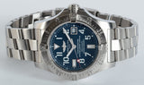 Breitling Aeromarine Avenger Seawolf 45mm Blue Dial Stainless Steel Mens Watch - A1733110/C756 Authentic Buy Shop Now