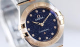 Omega Constellation Quartz Diamonds Blue Dial Two Tone Steel Strap Watch for Women - 131.20.25.60.53.002 Authentic Buy Shop Now