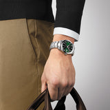 Tissot Gentleman Powermatic 80 Silicium Green Dial Silver Steel Strap Watch For Men - T127.407.11.091.01 Authentic Buy Shop Now