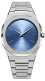 D1 Milano Ultra Thin Blue Dial Silver Steel Watch for Men - D1-UTBJ03 Authentic Buy Shop Now