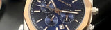 Maserati Stile Chronograph Blue Dial Rose Gold Two Tone Strap Watch For Men - R8873642002 Authentic Buy Shop Now