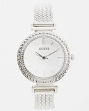 Guess Quartz Silver Dial Silver Mesh Bracelet Watch For Women - W1152L1 Authentic Buy Shop Now