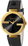 Gucci Interlocking Special Edition Grammy Black Dial Black Leather Strap Watch For Men - YA133208 Authentic Buy Shop Now