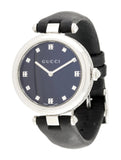 Gucci Diamantissima Diamonds Black Dial Black Leather Strap Watch For Women - YA141403 Authentic Buy Shop Now