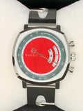 Gucci Grip Quartz Chronograph Red Dial Silver Steel Strap Watch For Men - YA157303 Authentic Buy Shop Now