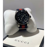 Gucci Dive Black Dial Red & Blue Nylon Strap Watch For Men - YA136210 Authentic Buy Shop Now