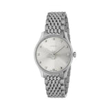 Gucci G Timeless Quartz Silver Dial Silver Steel Strap Watch For Women - YA1264153 Authentic Buy Shop Now