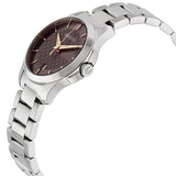 Gucci G Timeless Brown Dial Silver Steel Strap Watch For Women - YA126529 Authentic Buy Shop Now