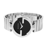 Gucci Interlocking G Quartz Black Dial Black Steel Strap Watch For Women - YA133502 Authentic Buy Shop Now