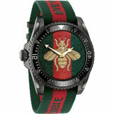 Gucci Dive Green & Red Dial Green & Red Nylon Strap Watch For Men - YA136216 Authentic Buy Shop Now