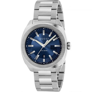 Gucci GG2570 Quartz Blue Dial Silver Steel Strap Watch For Men - YA142303 Authentic Buy Shop Now